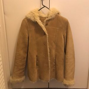 Vintage ambercrombie leather & faux sheepskin coat